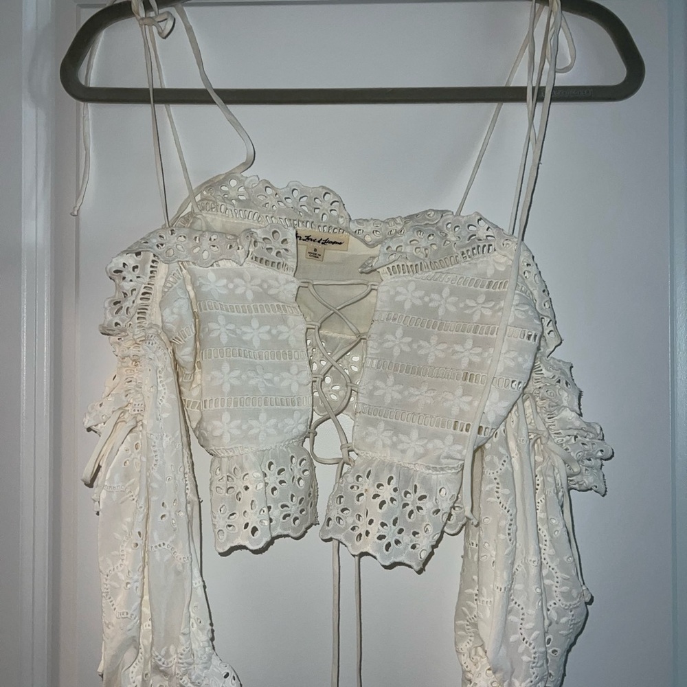 For Love And Lemons White Lace Blouse